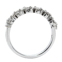 14K White Gold Baguette and Round Diamond Band, 14k white gold, Long's Jewelers