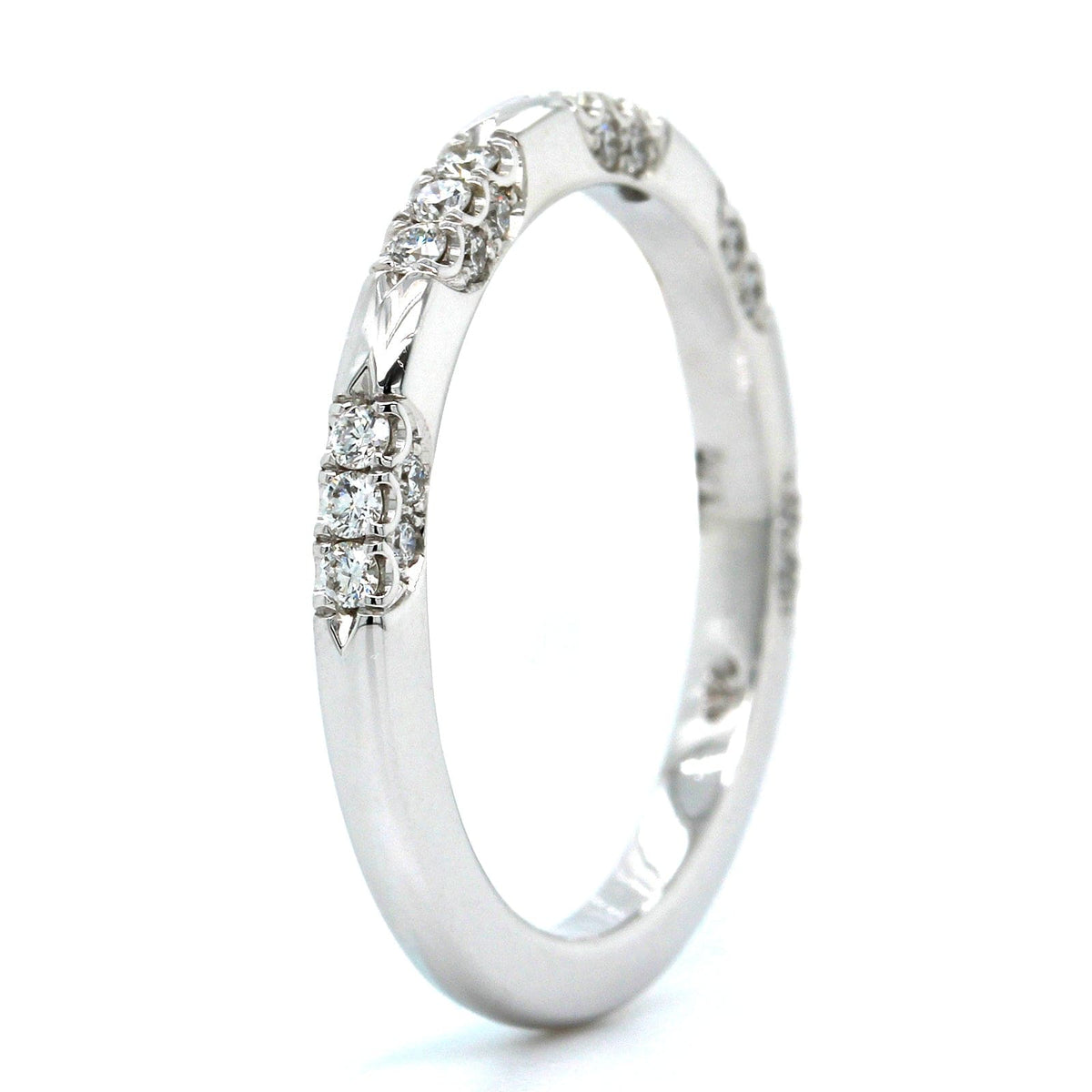 18K White Gold Cluster Diamond Band