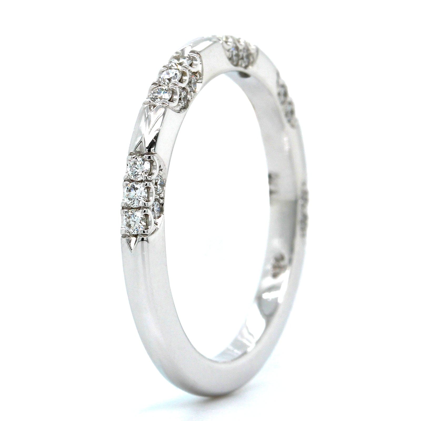 18K White Gold Cluster Diamond Band
