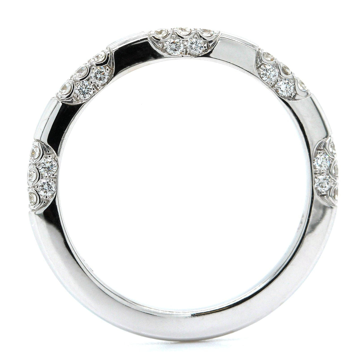18K White Gold Cluster Diamond Band