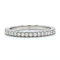 18K White Gold Prong Set Halfway Diamond Band