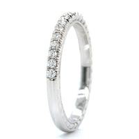 18K White Gold Prong Set Halfway Diamond Band