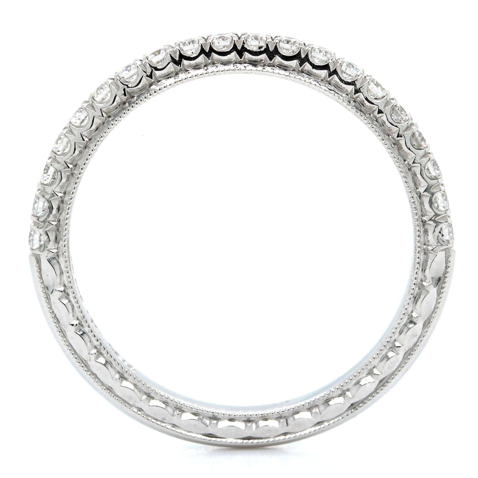 18K White Gold Prong Set Halfway Diamond Band