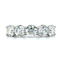 Platinum 5 Stone Shared Prong Diamond Band, Platinum Long's Jewelry