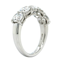 Platinum 5 Stone Shared Prong Diamond Band, Platinum Long's Jewelry