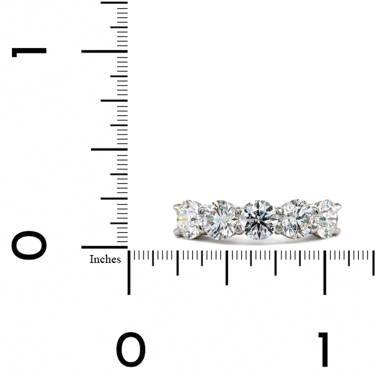 Platinum 5 Stone Shared Prong Diamond Band, Platinum Long's Jewelry