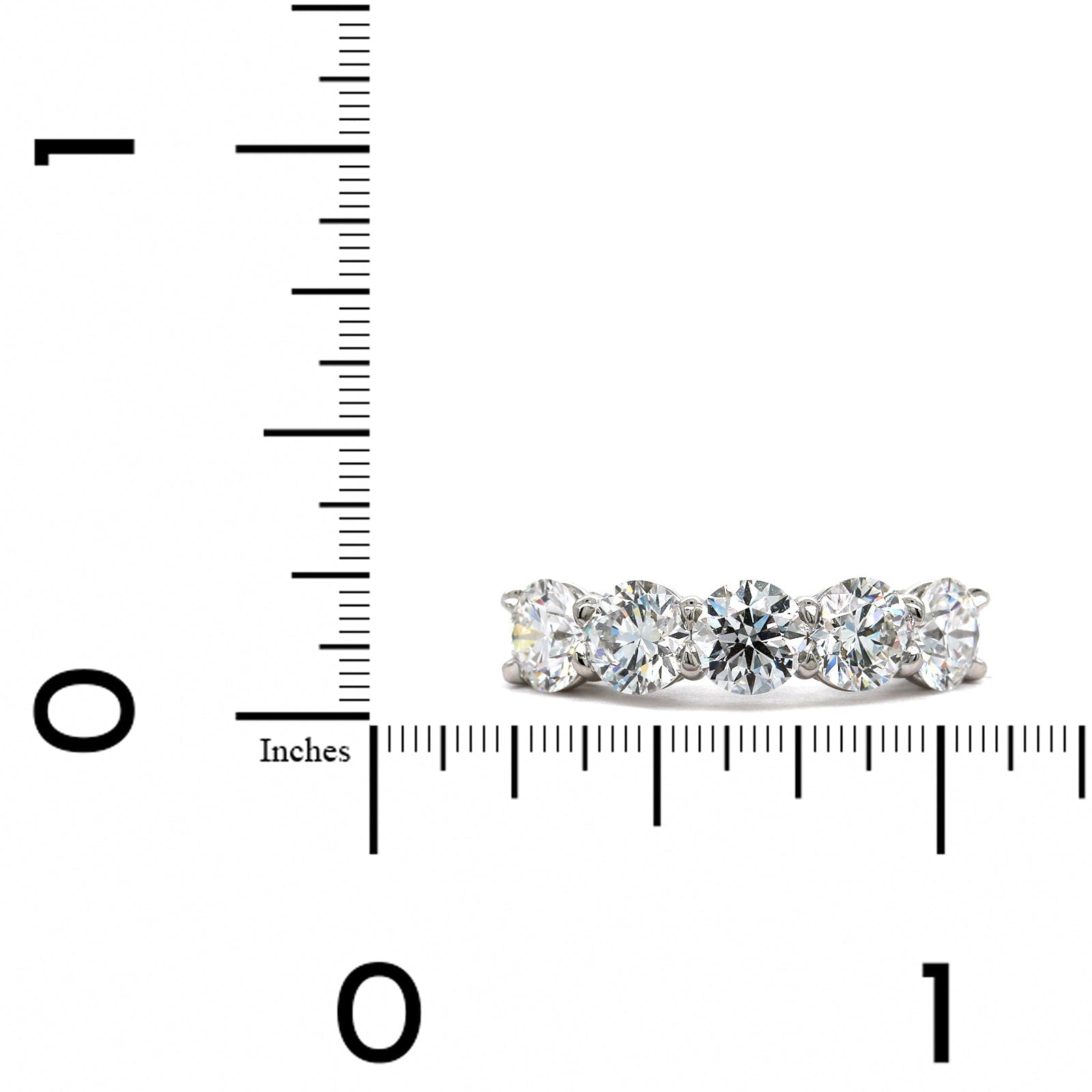 Platinum 5 Stone Shared Prong Diamond Band, Platinum Long's Jewelry