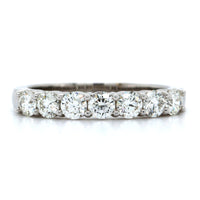 18K White Gold 7 Stone Shared Prong Diamond Band, 18k white gold, Long's Jewelers