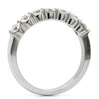 18K White Gold 7 Stone Shared Prong Diamond Band, 18k white gold, Long's Jewelers