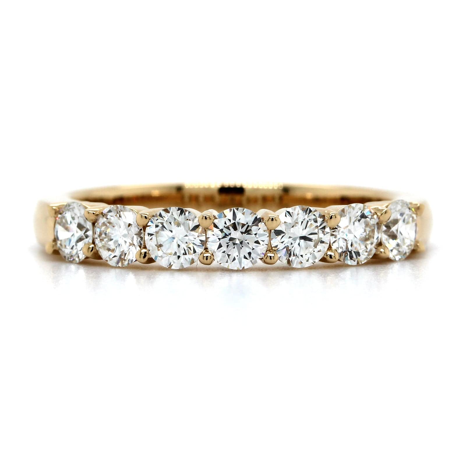 18K Yellow Gold 7 Stone Shared Prong Diamond Band, 18k yellow gold, Long's Jewelers