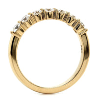 18K Yellow Gold 7 Stone Shared Prong Diamond Band, 18k yellow gold, Long's Jewelers