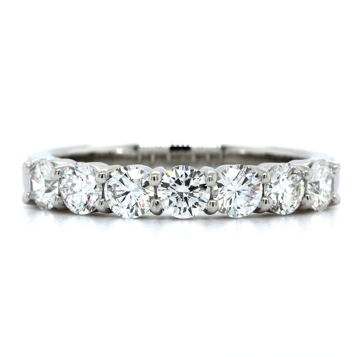Platinum 7 Stone Shared Prong Diamond Band, Platinum, Long's Jewelers