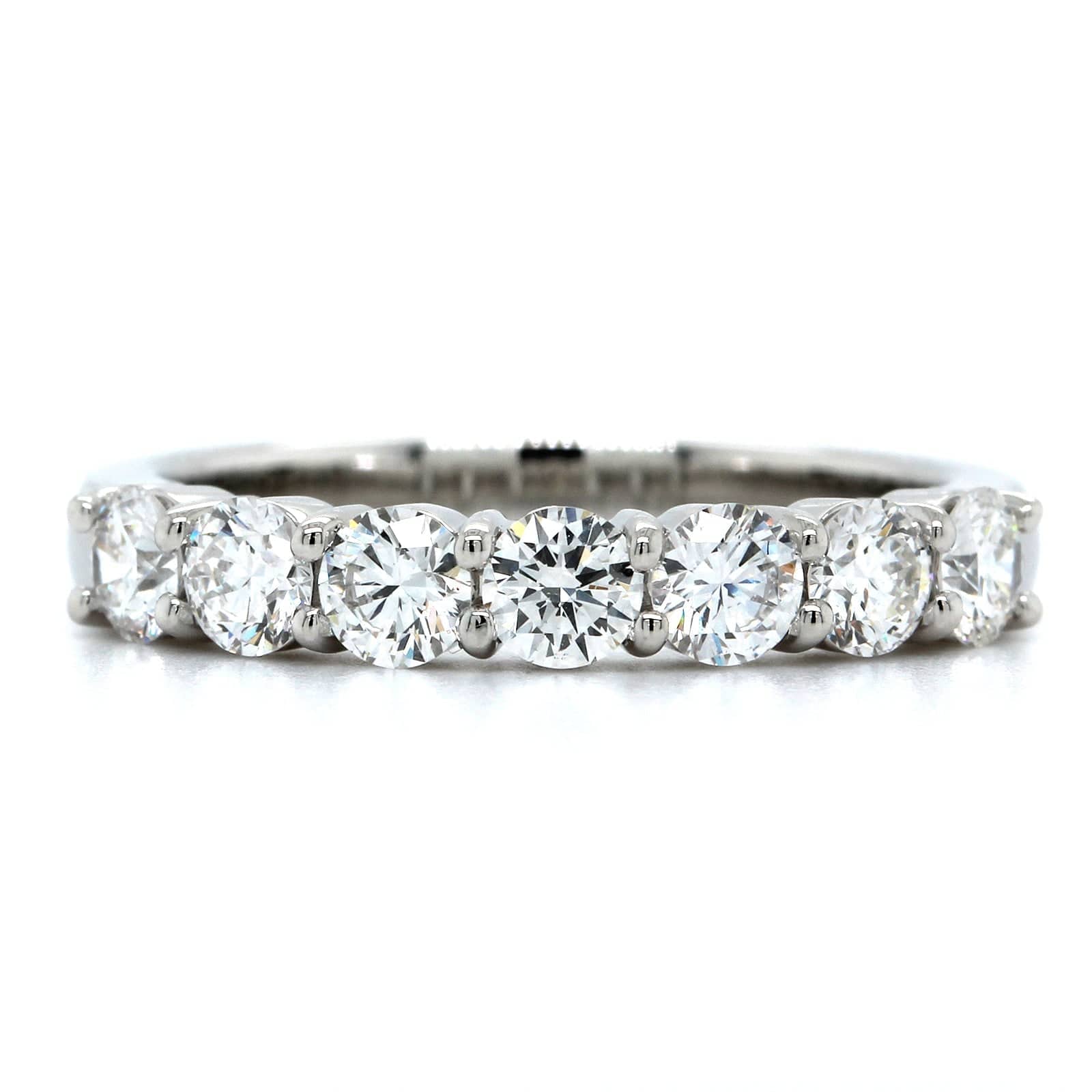 Platinum 7 Stone Shared Prong Diamond Band, Platinum, Long's Jewelers