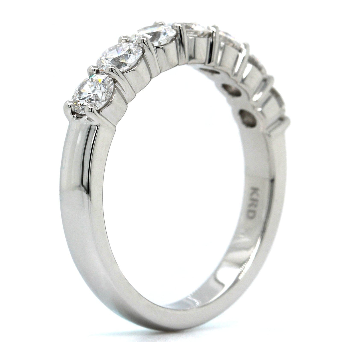 Platinum 7 Stone Shared Prong Diamond Band, Platinum, Long's Jewelers