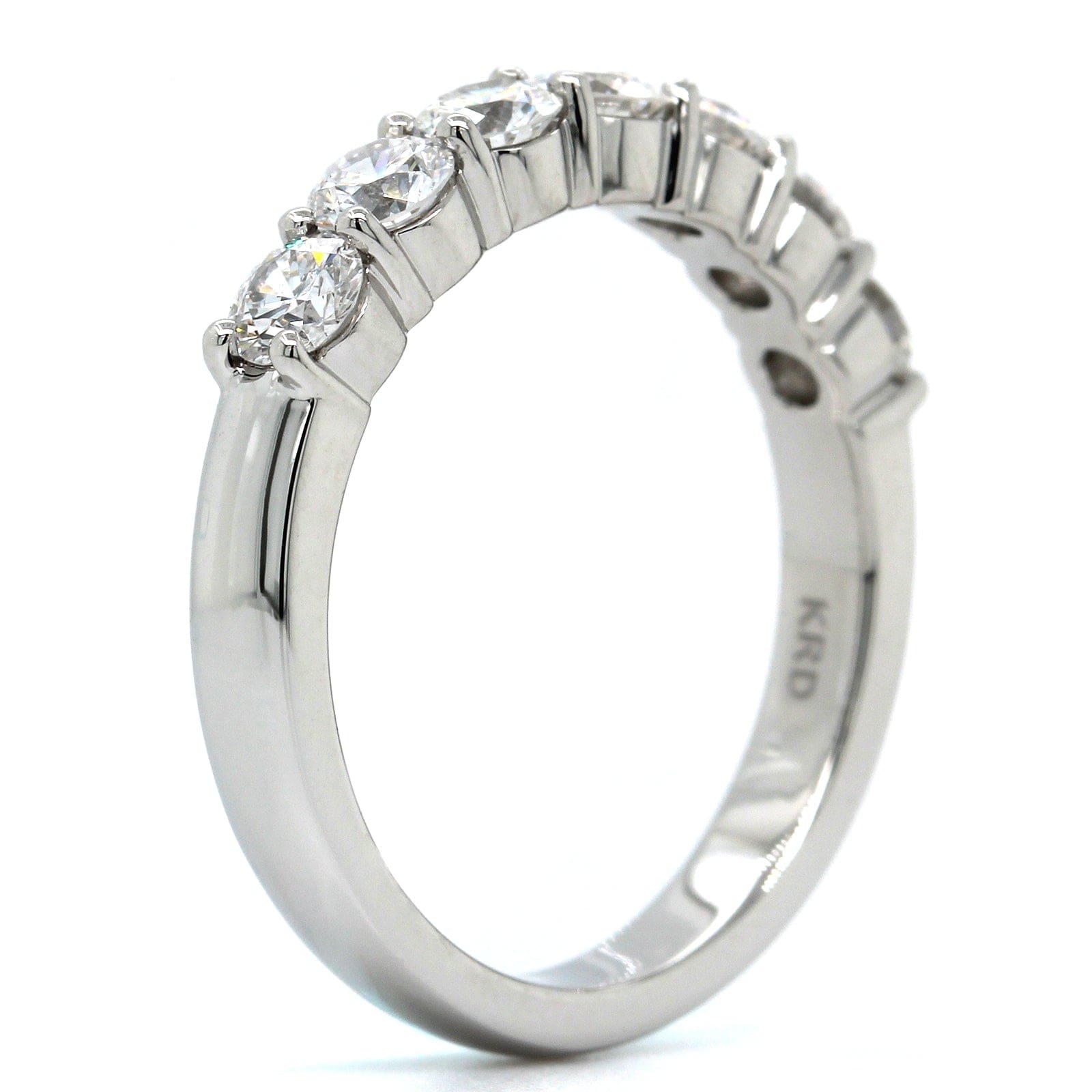 Platinum 7 Stone Shared Prong Diamond Band, Platinum, Long's Jewelers