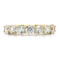 18K Yellow Gold 7 Stone Shared Prong Diamond Band, 18k yellow gold, Long's Jewelers