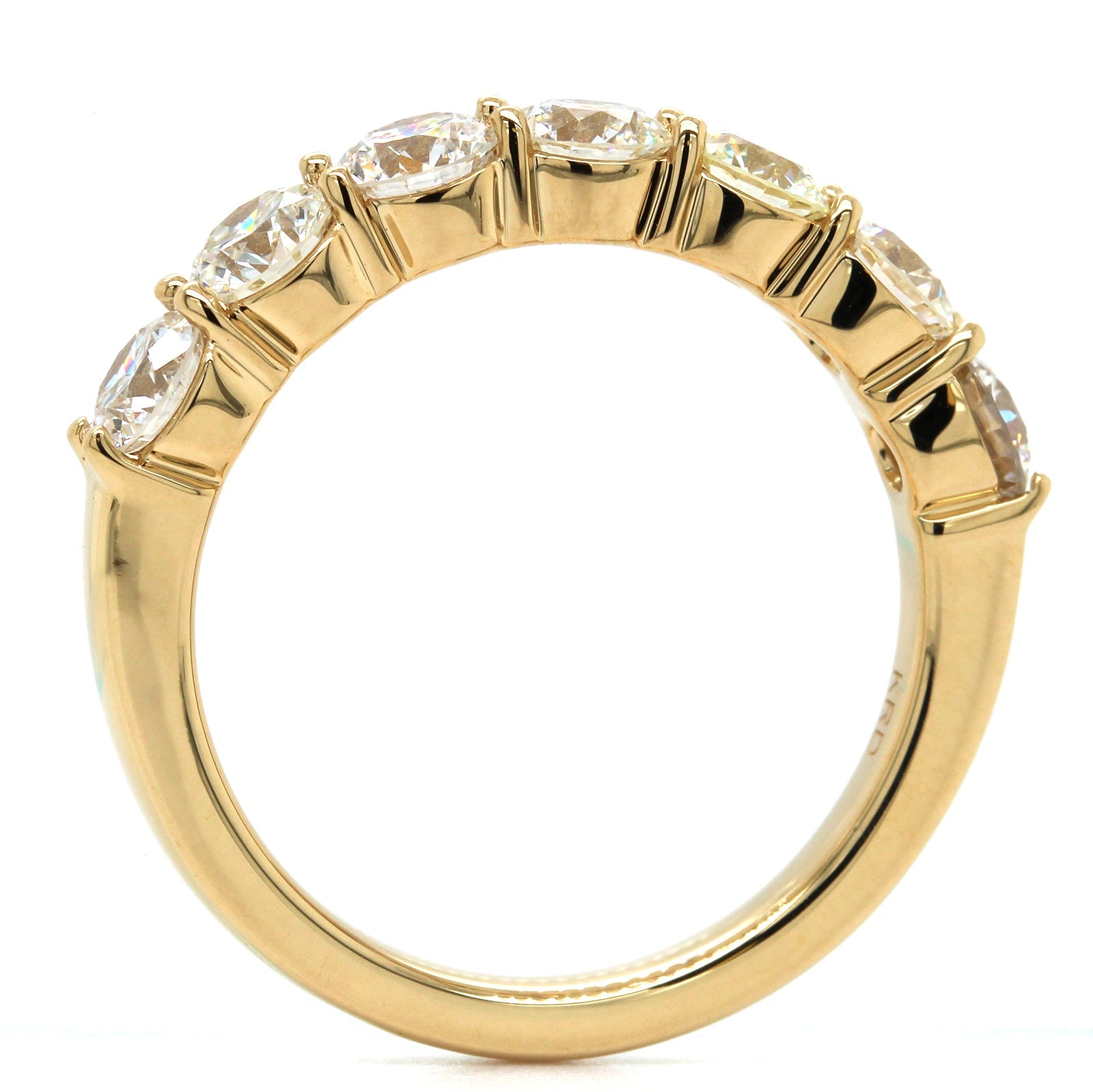 18K Yellow Gold 7 Stone Shared Prong Diamond Band, 18k yellow gold, Long's Jewelers