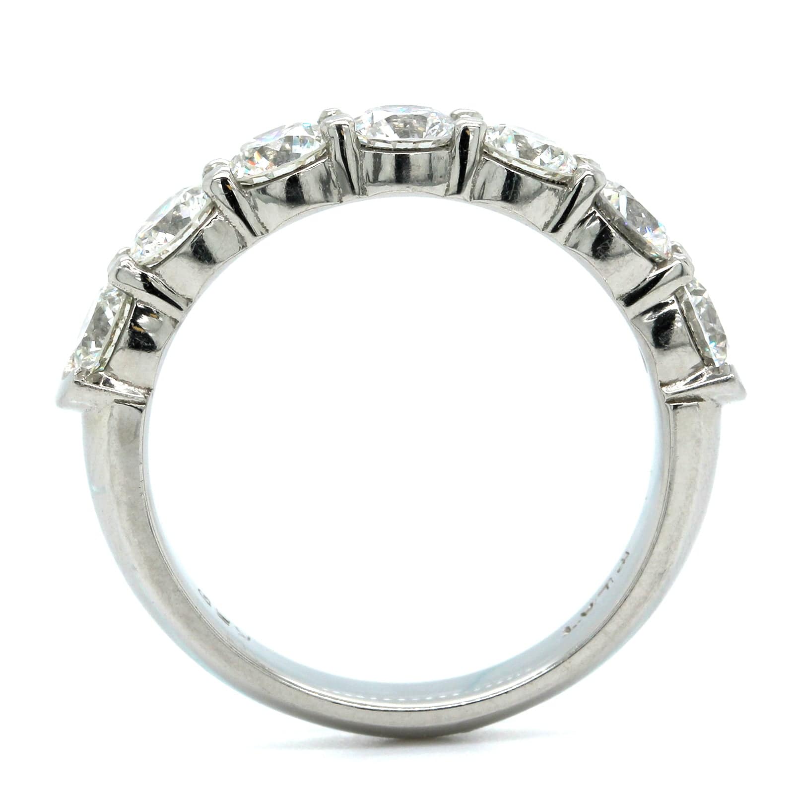 Platinum Shared Prong 7 Stone Diamond Band
