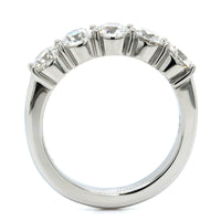 Platinum Shared Prong 5 Stone Diamond Band