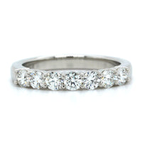 Platinum Shared Prong 7 Stone Diamond Band