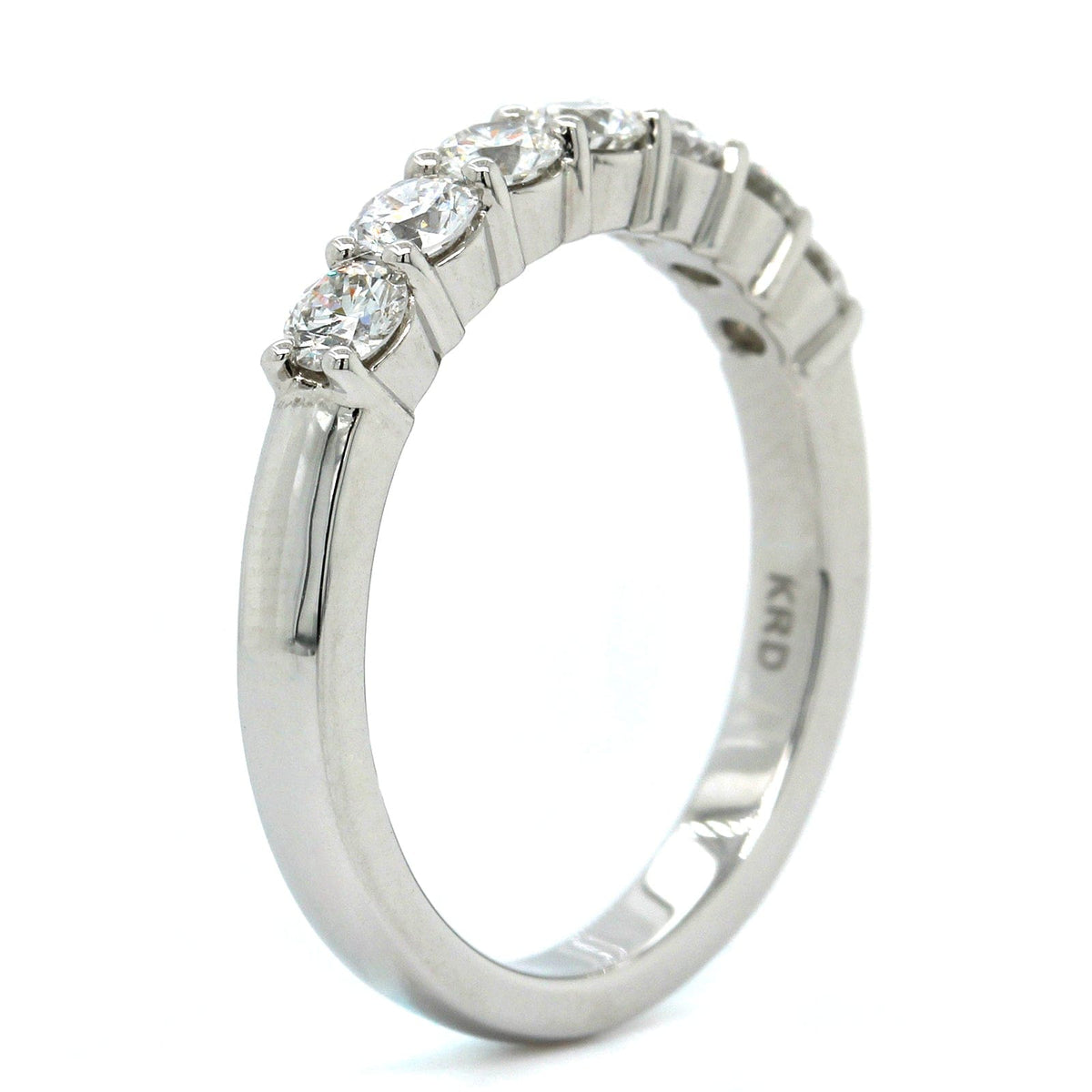 Platinum Shared Prong 7 Stone Diamond Band
