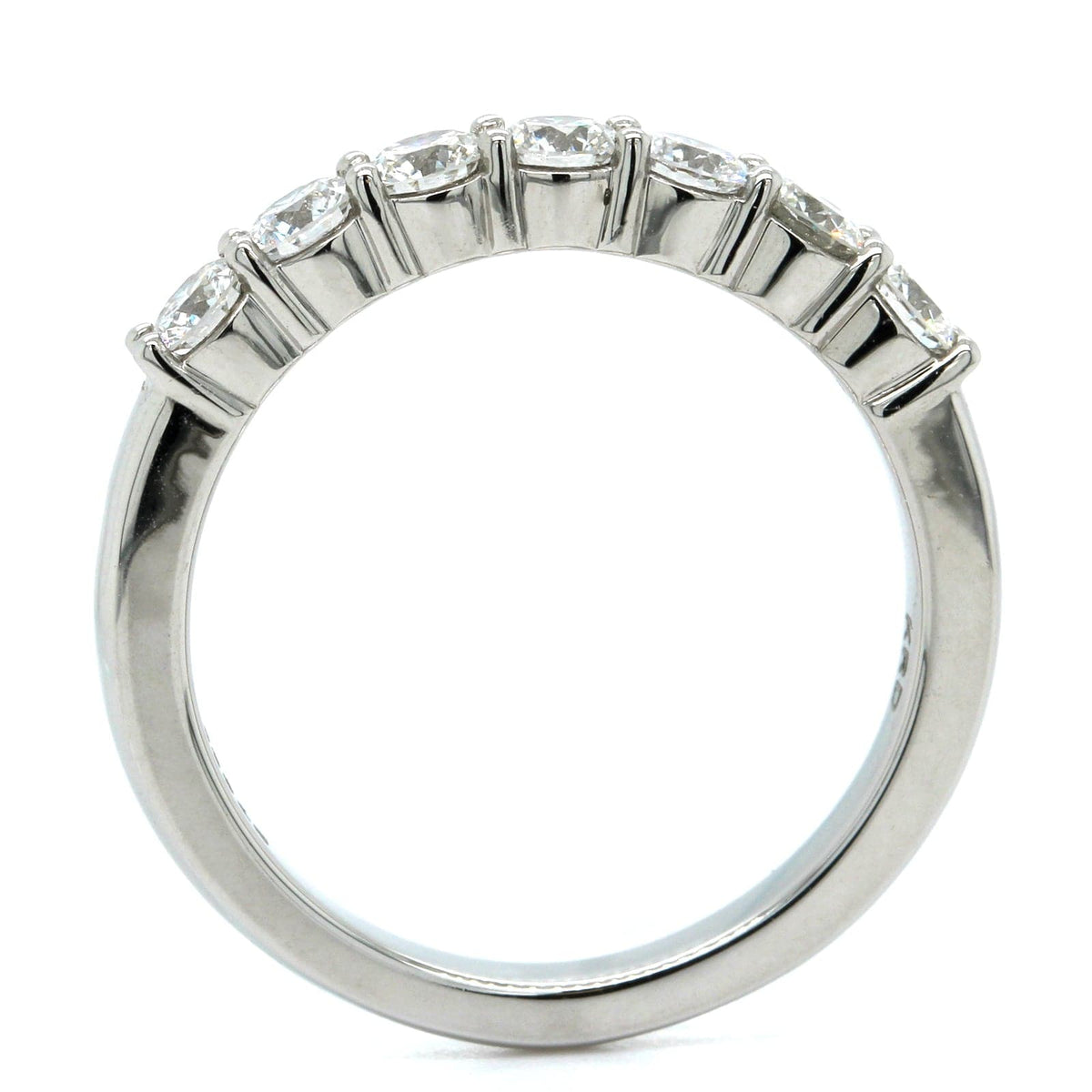Platinum Shared Prong 7 Stone Diamond Band