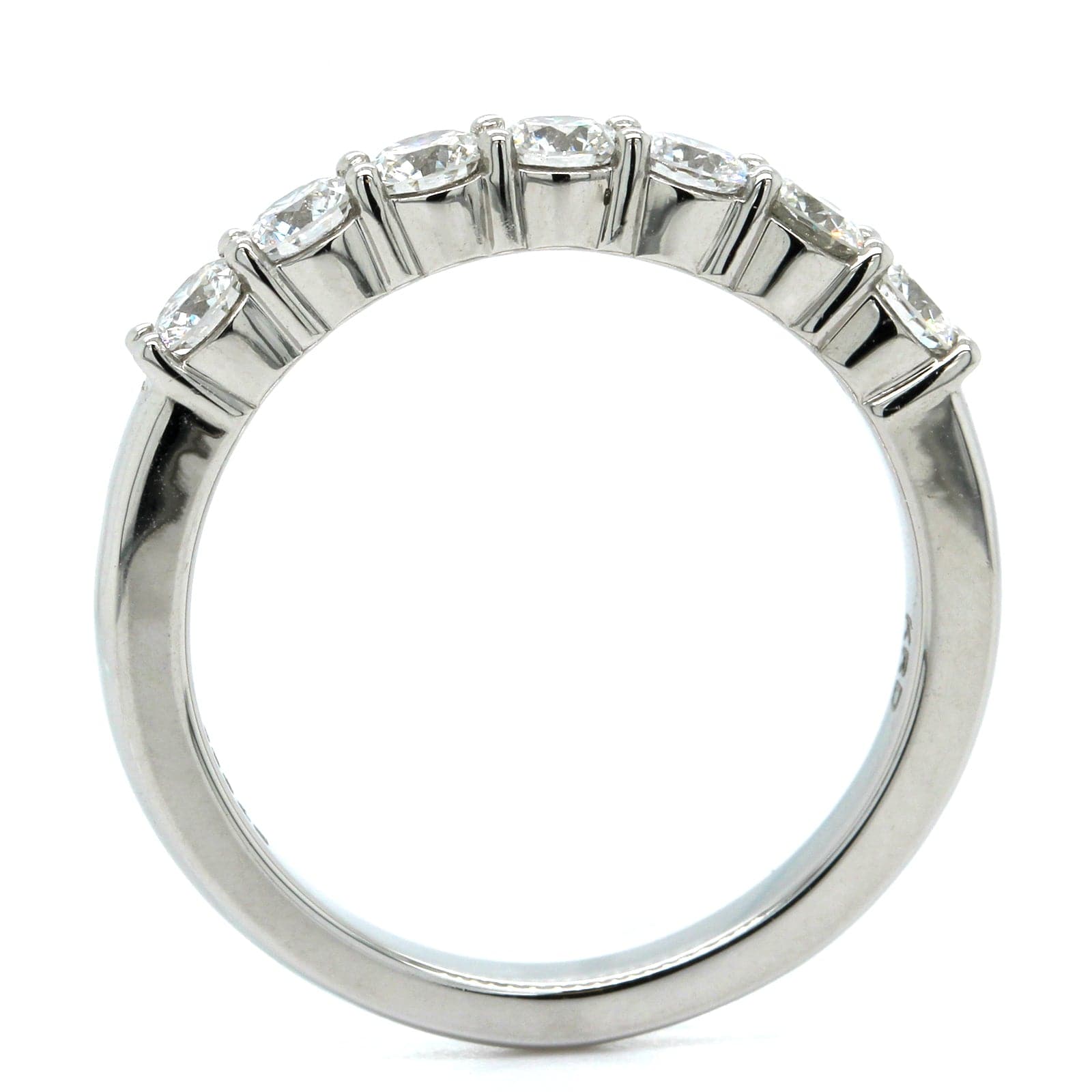 Platinum Shared Prong 7 Stone Diamond Band