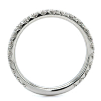 Platinum Shared Prong Halfway Diamond Band