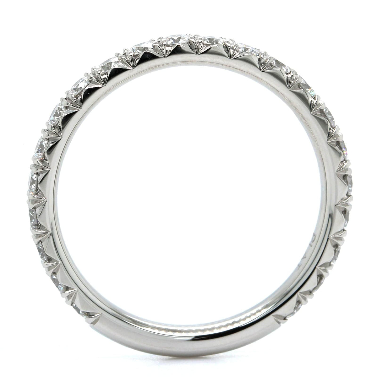 Platinum Shared Prong Halfway Diamond Band