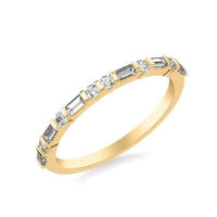18K Yellow Gold Round and Baguette Diamond Band, Long's Jewelers