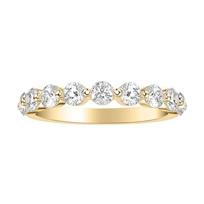 18K Yellow Gold Shared Prong Diamond Band