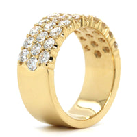 18K Yellow Gold 3 Row Diamond Band, Longs Jewelers