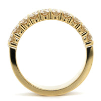 18K Yellow Gold 3 Row Diamond Band, Longs Jewelers