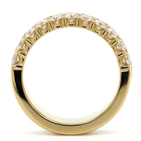 18K Yellow Gold 3 Row Diamond Band, Longs Jewelers