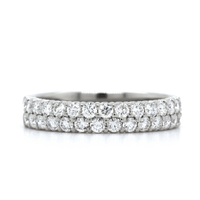 Platinum 2 Row Diamond Band