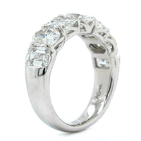 Platinum 7 Stone Oval and Emerald Diamond Band
