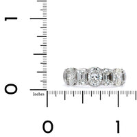 Platinum 7 Stone Oval and Emerald Diamond Band