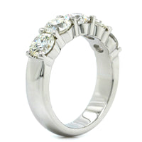 Platinum 5 Stone Shared Prong Diamond Band