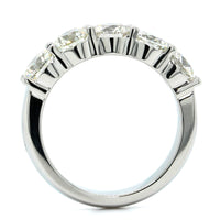 Platinum 5 Stone Shared Prong Diamond Band