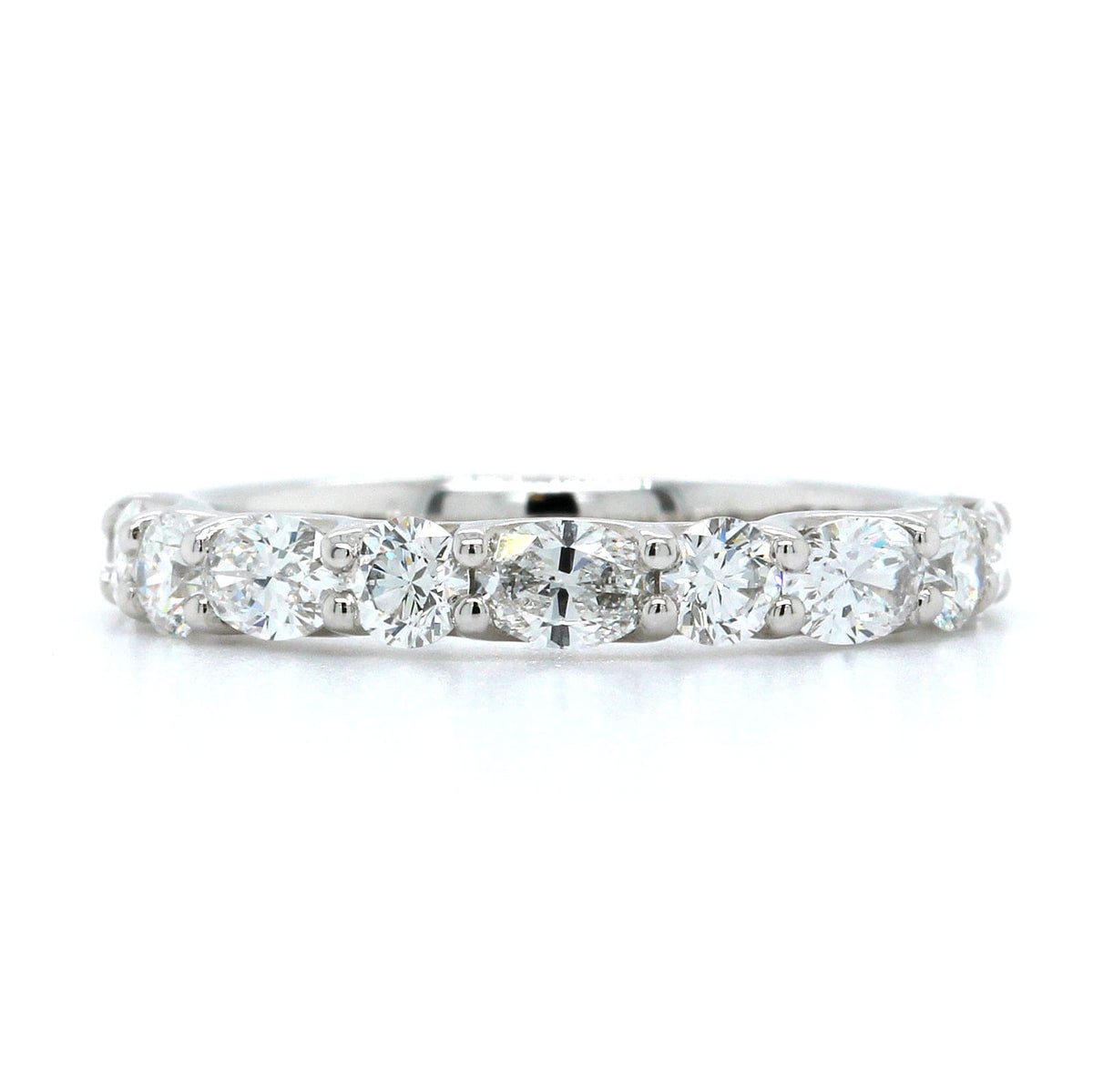 Platinum Oval and Round Diamond Band