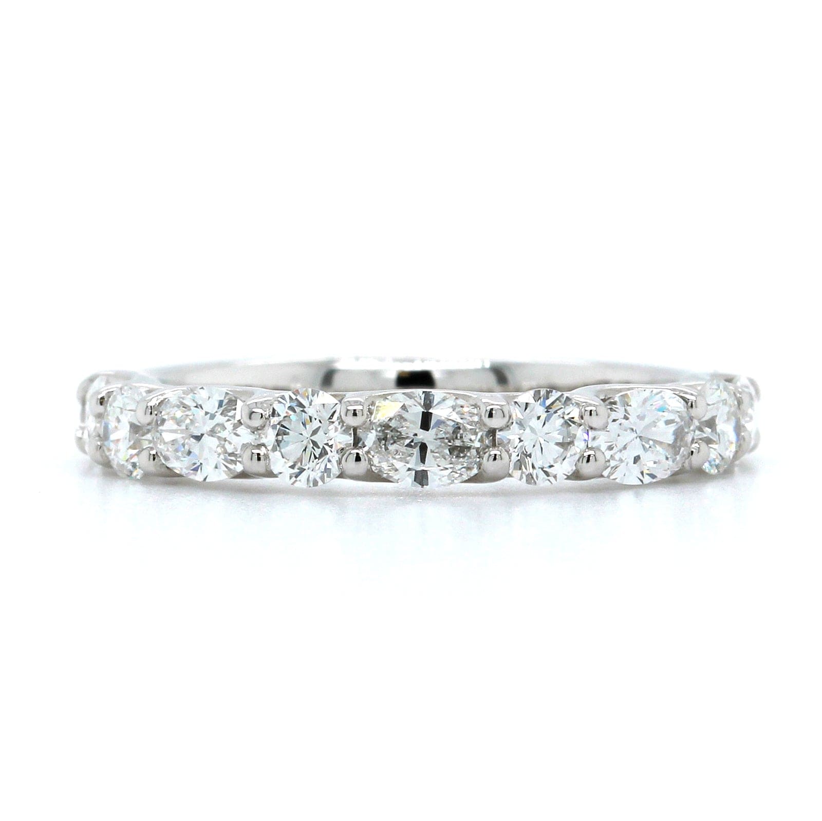 Platinum Oval and Round Diamond Band