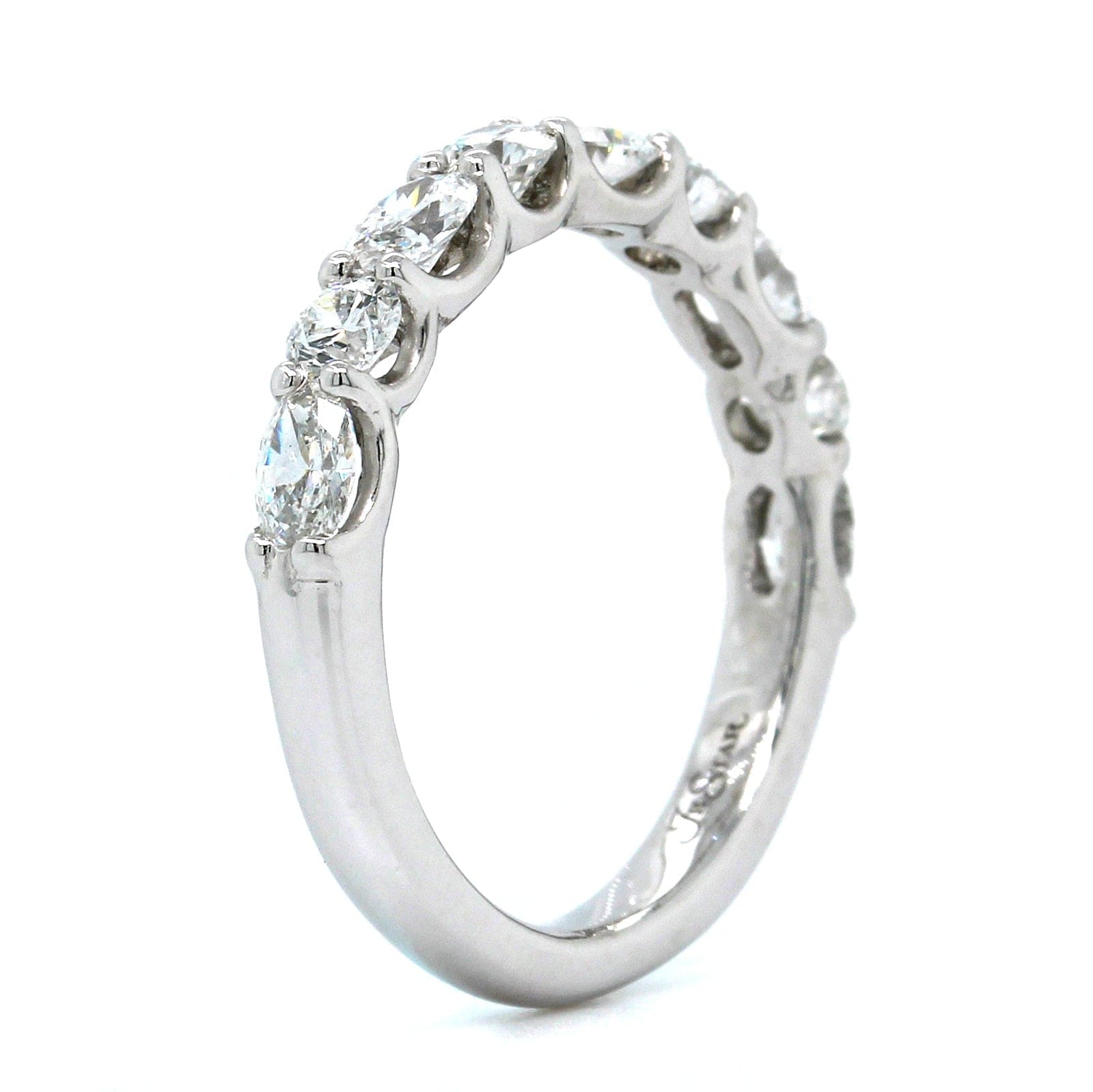 Platinum Oval and Round Diamond Band