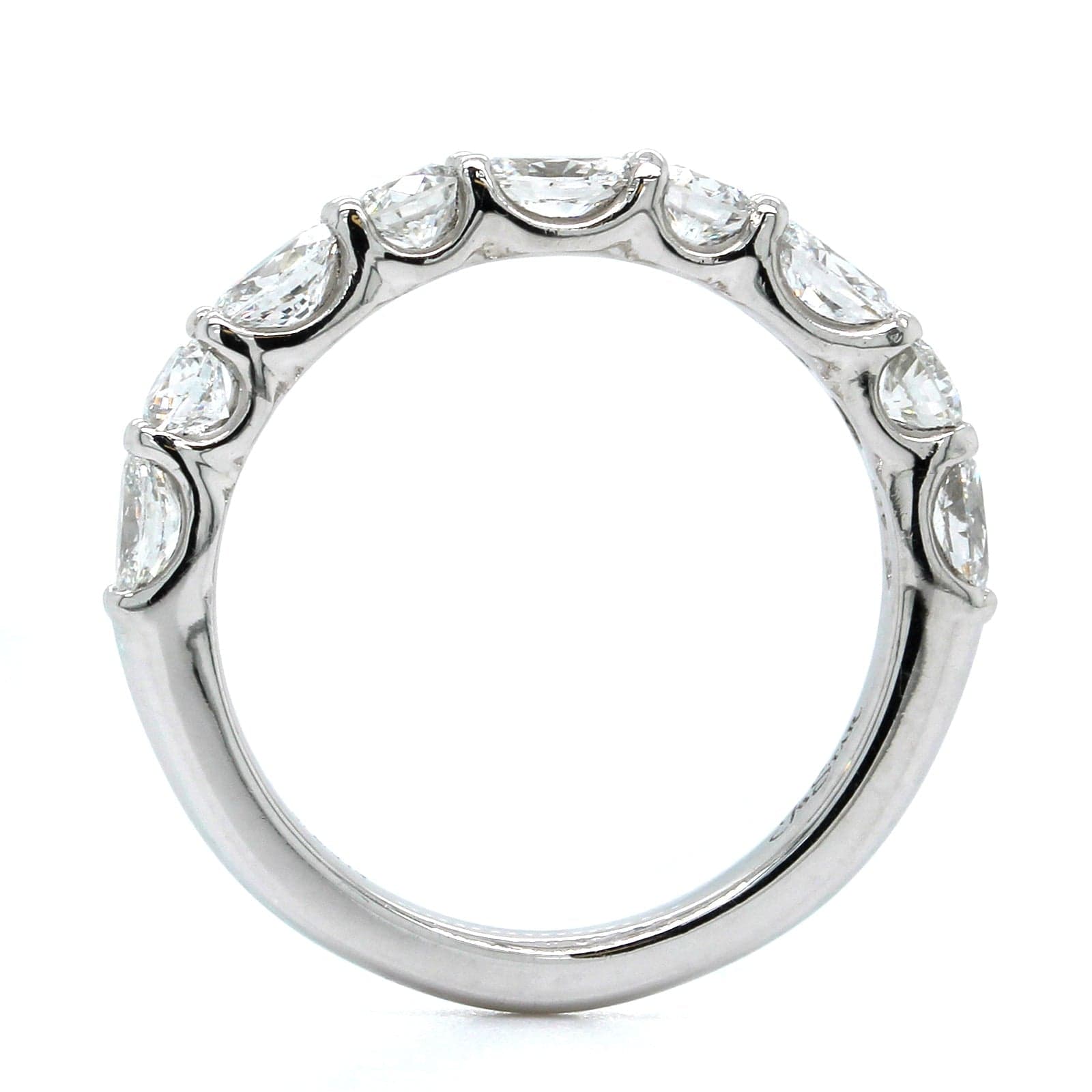 Platinum Oval and Round Diamond Band
