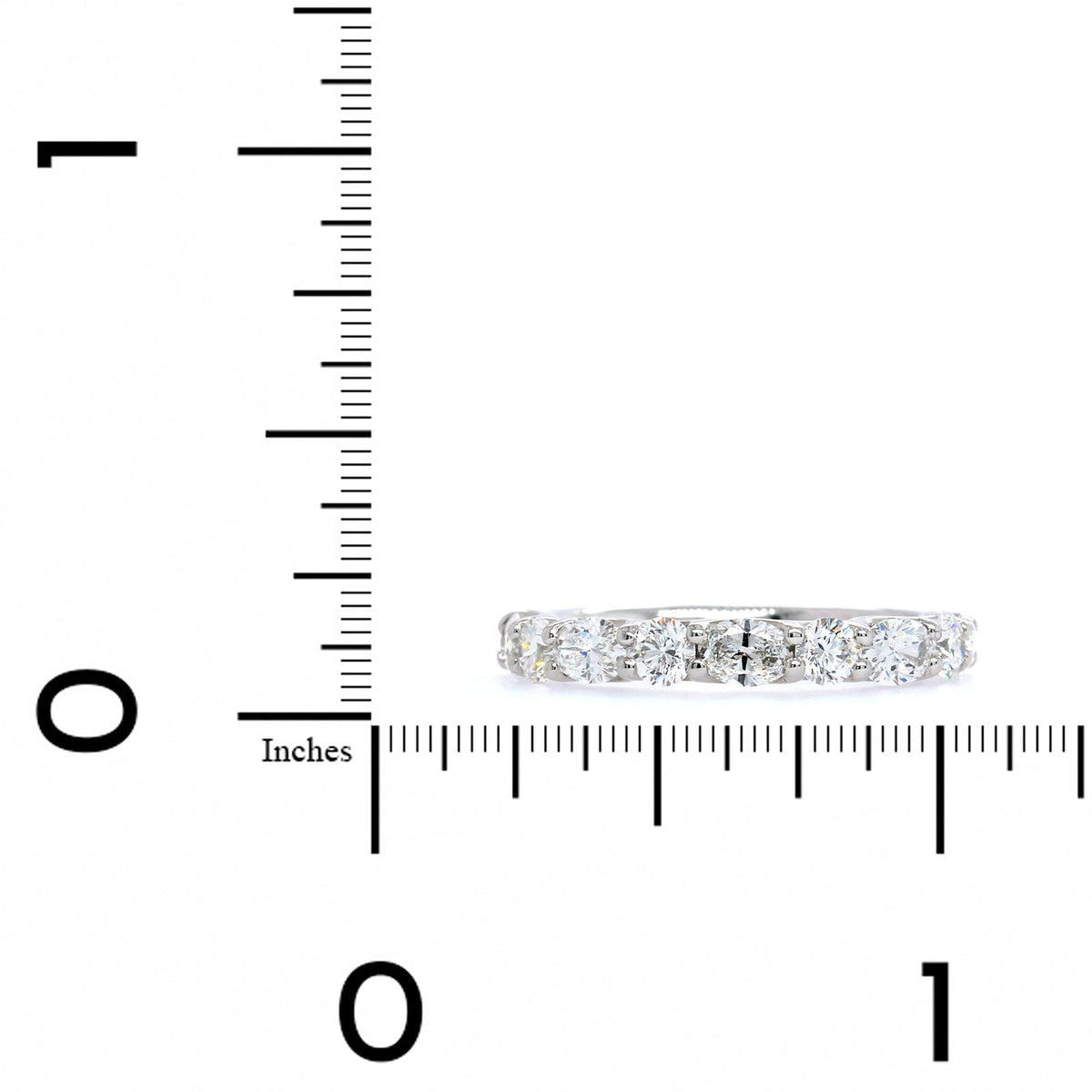 Platinum Oval and Round Diamond Band