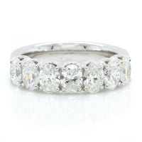18K White Gold Seven Stone Oval Band