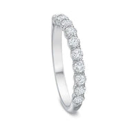 Platinum Prong Flush Set Diamond Band
