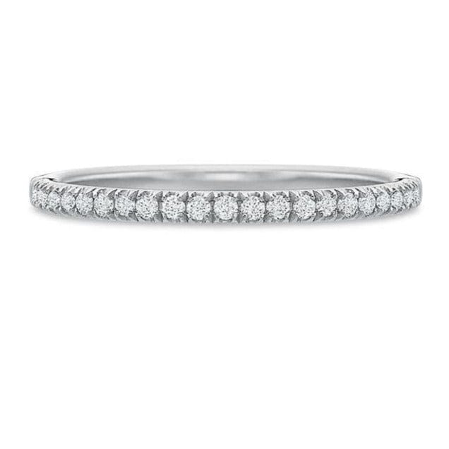 Platinum Prong Set Halfway Diamond Band