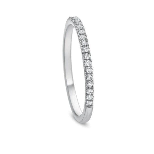 Platinum Prong Set Halfway Diamond Band