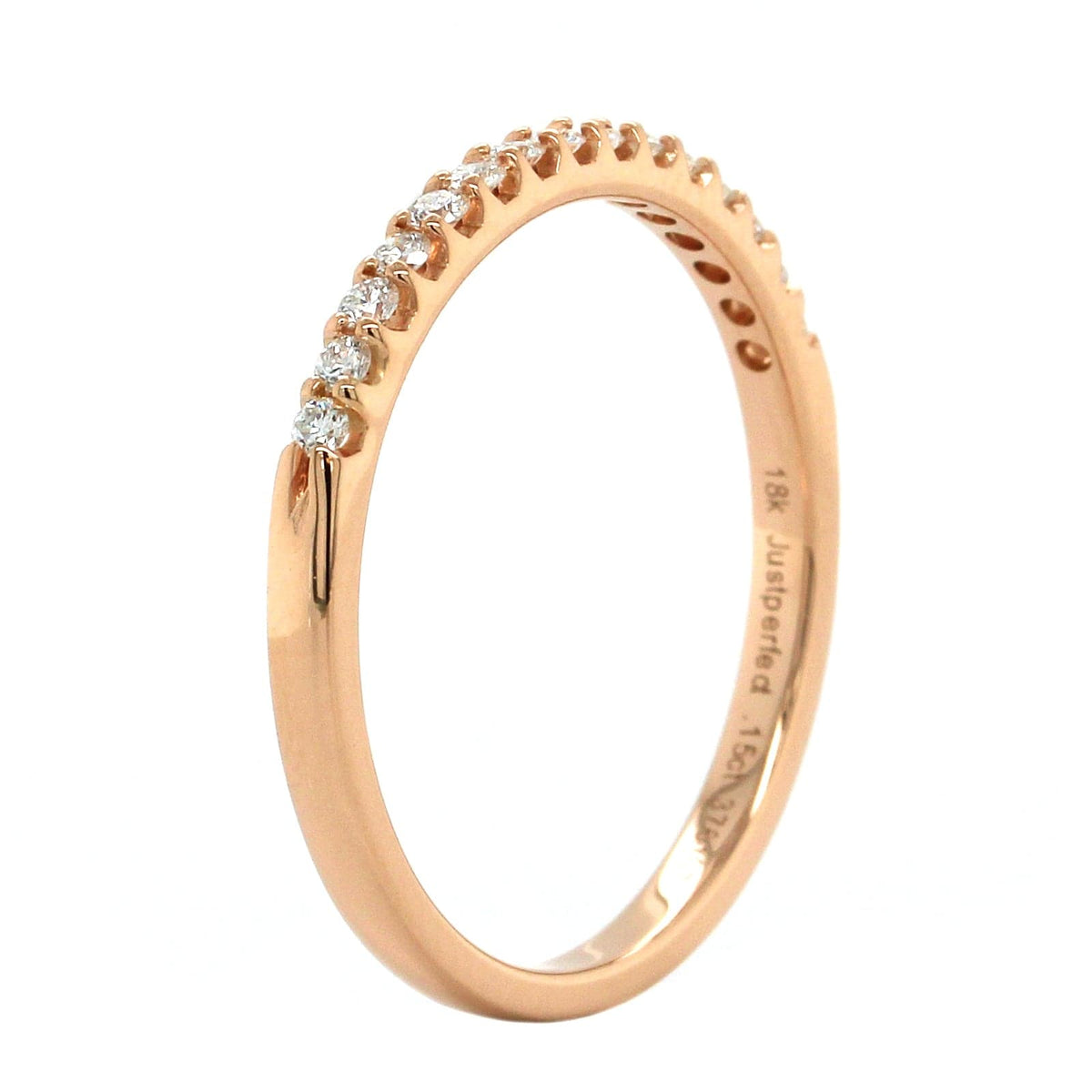 18K Rose Gold Shared Prong Diamond Band