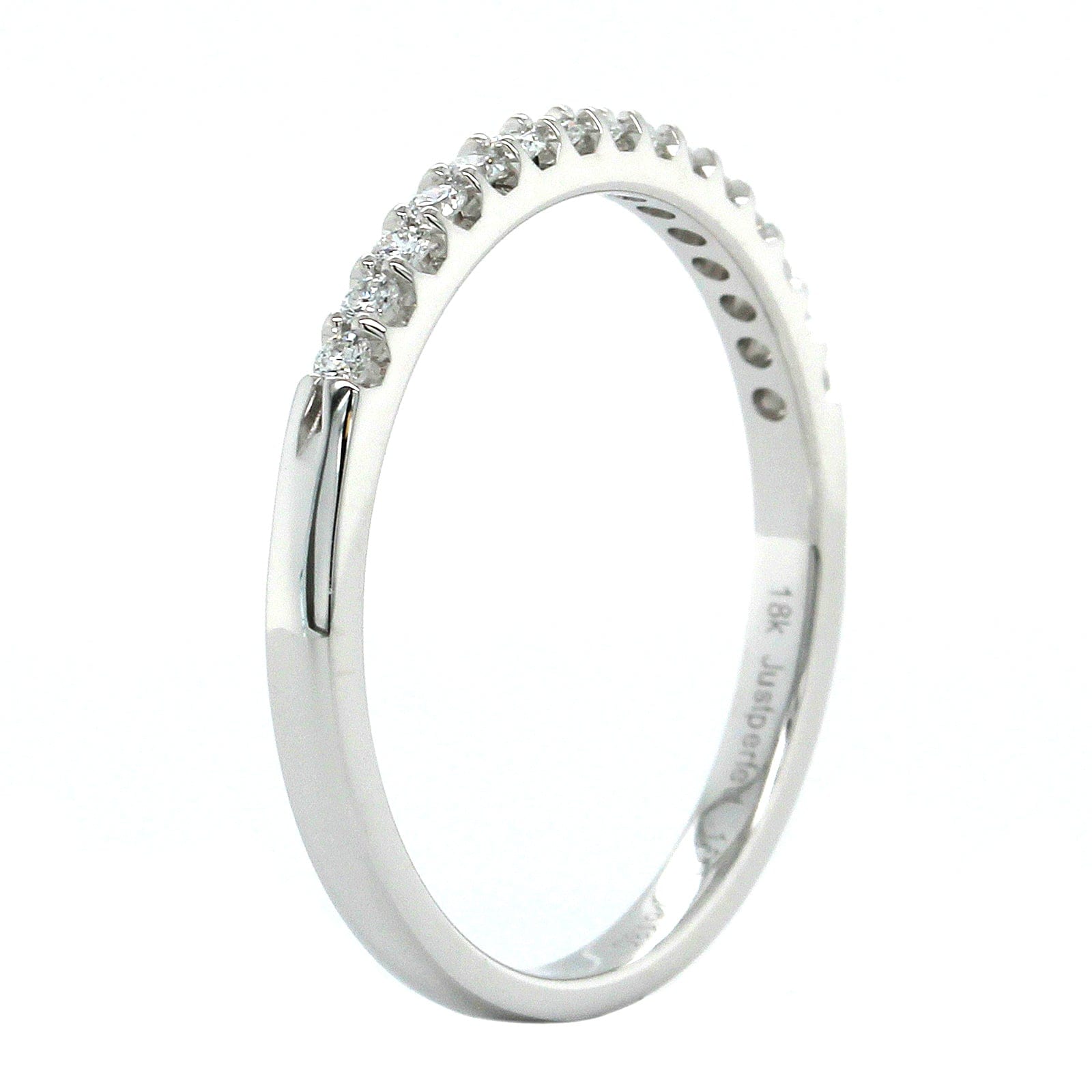 18K White Gold Shared Prong Diamond Band
